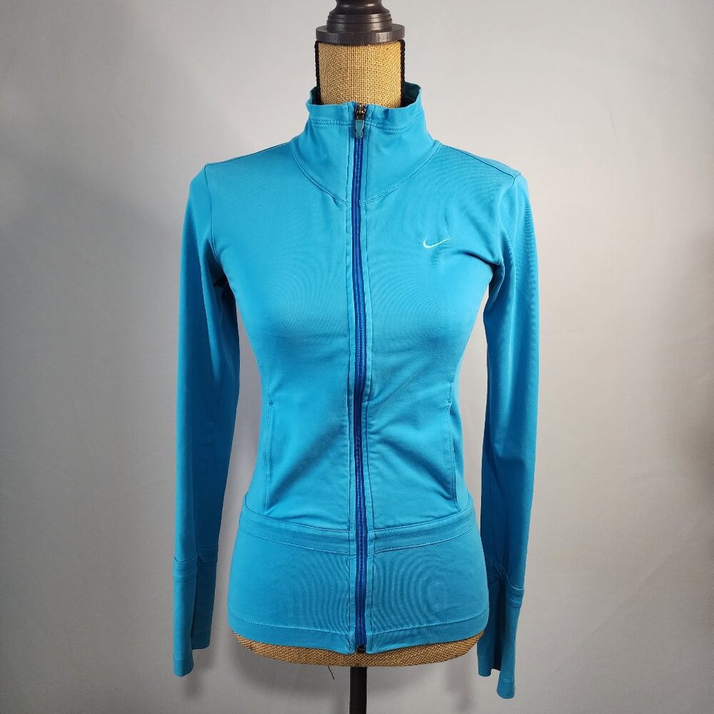 Nike Full Zip Jacket Vibrant Sky Blue Activewear XS